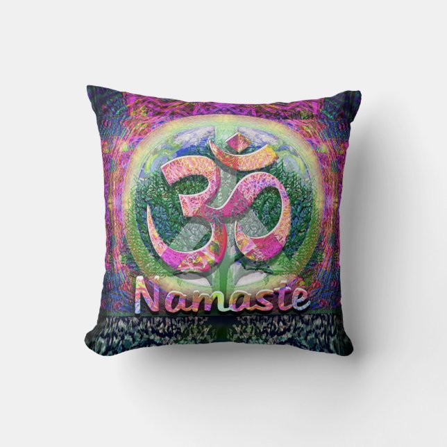 Cojín Decorativo Símbolo de paz de Namaste (Anverso)