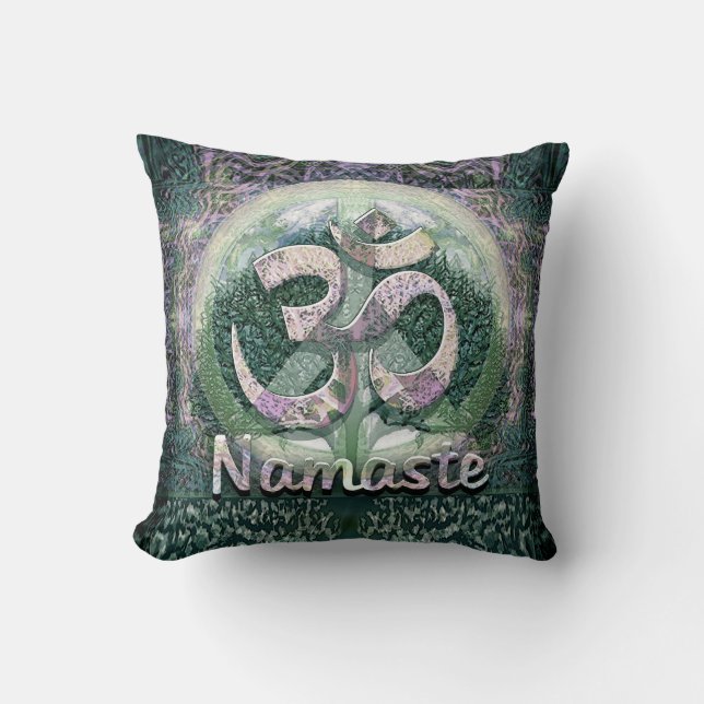 Cojín Decorativo Símbolo de paz de Namaste (Anverso)