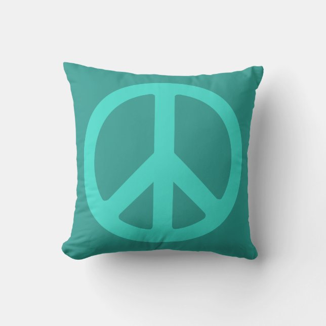 Cojín Decorativo Símbolo de Paz Turquesa (Anverso)