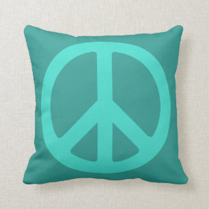 Cojín Decorativo Símbolo de Paz Turquesa