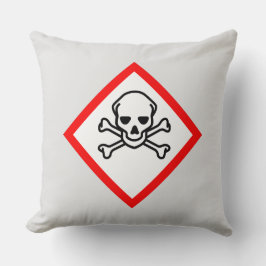 Cojín Decorativo Símbolo de peligro cráneo y cruz