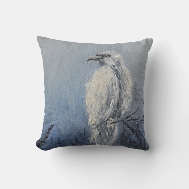 Cojín Decorativo Símbolo de pintura de aceite de Raven Wisdom Myste (Anverso)