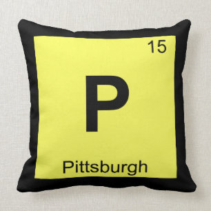Cojín Decorativo Símbolo de química de Pittsburgh Pennsylvania