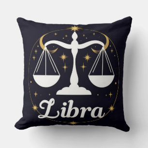 Cojín Decorativo Símbolo de Rótulo libra zodiaco con estrellas y es