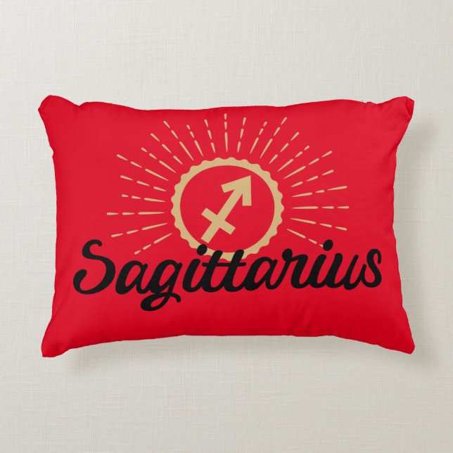 Cojín Decorativo Símbolo de Sagittarius Starburst (Anverso)