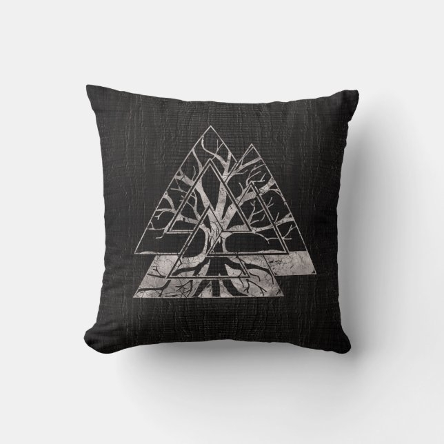 Cojín Decorativo Símbolo de Valknut y árbol de la vida - Yggdrasil (Anverso)