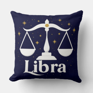 Cojín Decorativo Símbolo del signo zodiacal Libra con estrellas y b