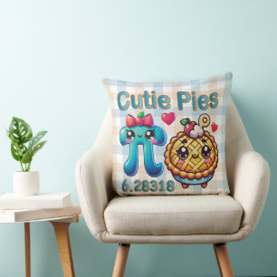 Cojín Decorativo Símbolo divertido "Cutie Pies" Cute Pi y Pie Pun