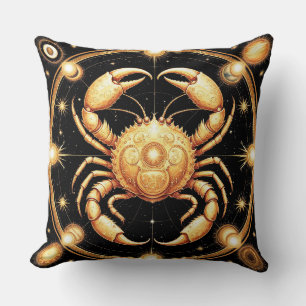 Cojín Decorativo Símbolo dorado del zodiaco Cáncer