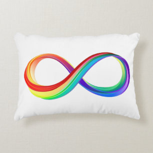 Cojín Decorativo Símbolo infinito arcoiris en capas