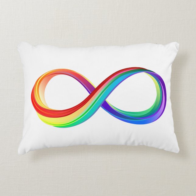 Cojín Decorativo Símbolo infinito arcoiris en capas (Anverso)
