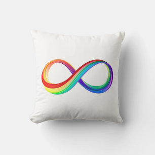 Cojín Decorativo Símbolo infinito arcoiris en capas