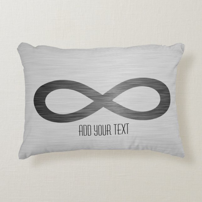 Cojín Decorativo Símbolo infinito sobre textura falsa Metalizado de (Anverso)