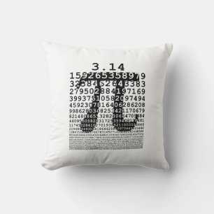Cojín Decorativo Símbolo matemático del día pi del número negro ori