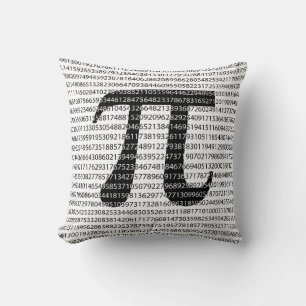 Cojín Decorativo Símbolo matemático del día pi del número negro ori