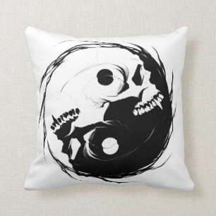 Cojín Decorativo Símbolo religioso Yin yang oscuro
