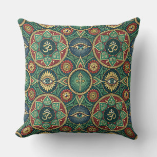 Cojín Decorativo Símbolo Sagrado Mandala Zen - Patrón Espiritual