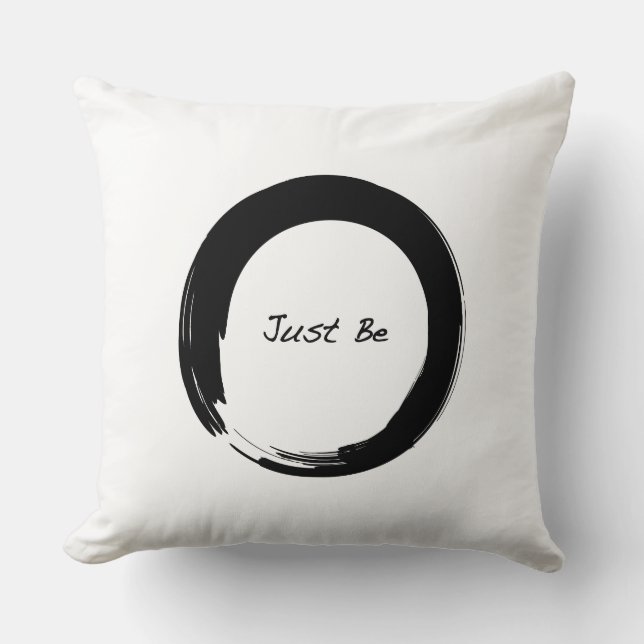 Cojín Decorativo Símbolo zen con "Just Be" (Anverso)