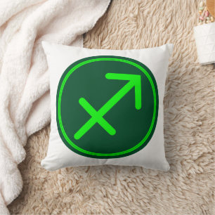 Cojín Decorativo Símbolo Zodiacal de Sagitario Contraste Verde