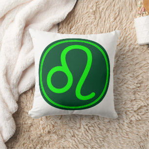 Cojín Decorativo Símbolo Zodiacal Leo Contraste Verde