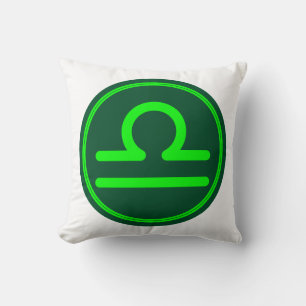 Cojín Decorativo Símbolo Zodiacal Libra Contraste Verde
