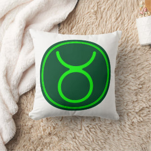 Cojín Decorativo Símbolo Zodiacal Tauro Contraste Verde