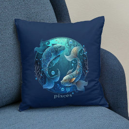 Cojín Decorativo Símbolo zodiaco margaritas de fantasía celeste