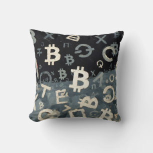 Cojín Decorativo Símbolos de Bitcoin (Estilo: D)