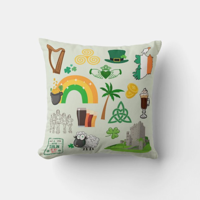 Cojín Decorativo Símbolos de Irlanda (Anverso)