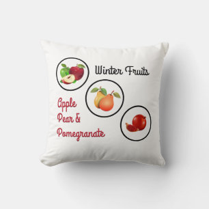 Cojín Decorativo Símbolos de Manzana, Pera y Granada