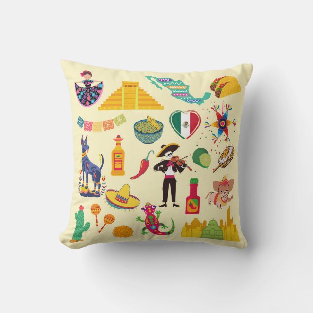 Cojín Decorativo Símbolos de México (Anverso)