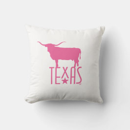 Cojín Decorativo Símbolos de Texas, rosa de Longhorn