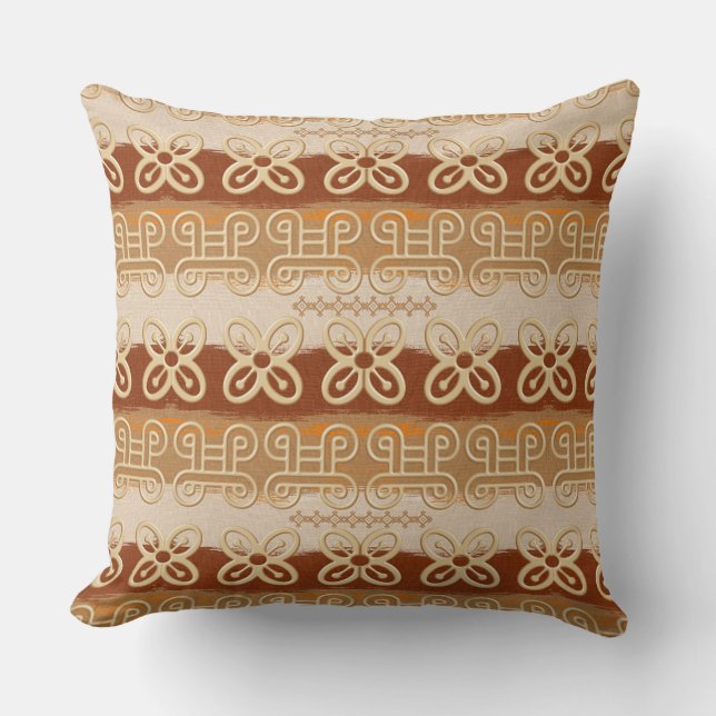 Cojín Decorativo Símbolos étnicos de Adinkra del africano (Anverso)