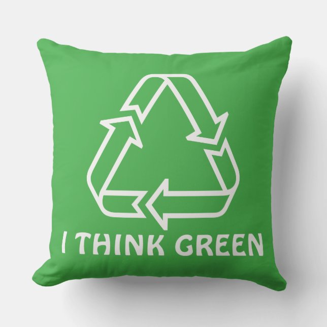 Cojín Decorativo Símbolos simples / iconos - RECICLAJE + ideas (Anverso)