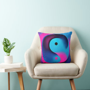 Cojín Decorativo Simetría espiritual Yin Yang Arte abstracto colori