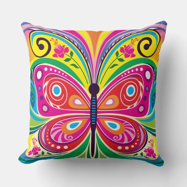 Cojín Decorativo Simetría Perfecta de Mariposa (Anverso)