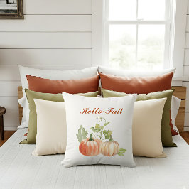 Cojín Decorativo Simple Acento de Otoño Moderno en Acuarela