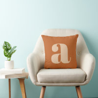 Simple Boho Terracotta Negrita Monograma Retro Ini