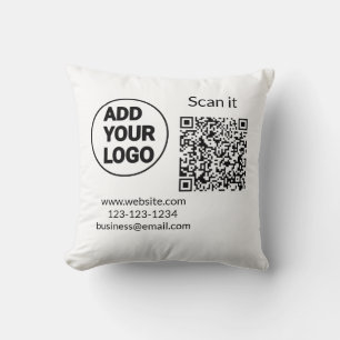 Cojín Decorativo Simple código qr minimalista agregar logo escanear