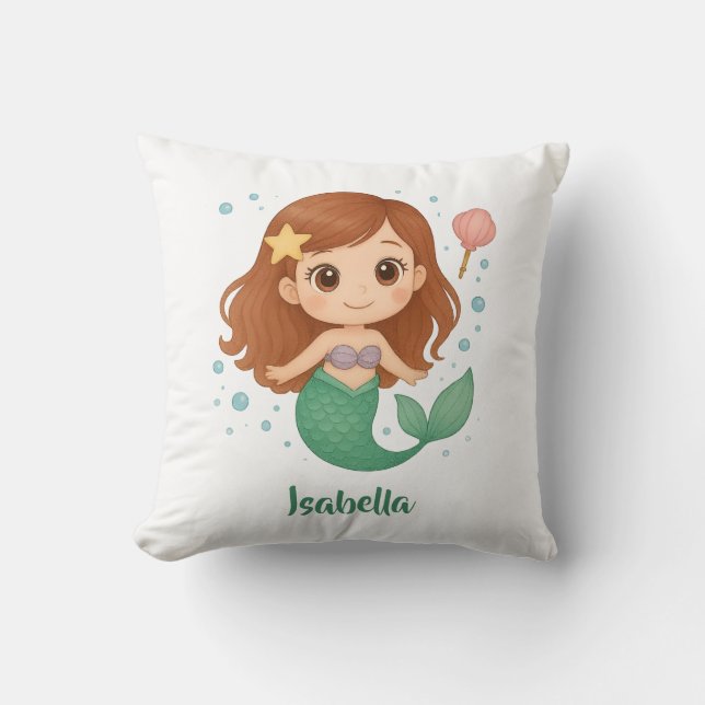 Cojín Decorativo Simple cute little mermaid (Anverso)