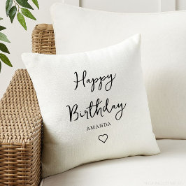 Cojín Decorativo simple, elegante, feliz cumpleaños
