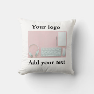 Cojín Decorativo Simple logotipo personalizado elegante minimalista