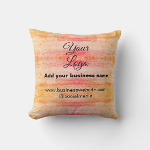 Cojín Decorativo simple minimal añade tu logo/diseño rosa naranja g