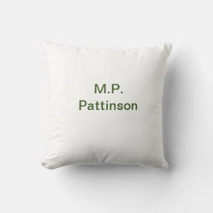 Cojín Decorativo Simple minimal verde añade tu texto nombre foto pe