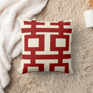 Cojín Decorativo Simple Minimalista Doble Felicidad Boda China
