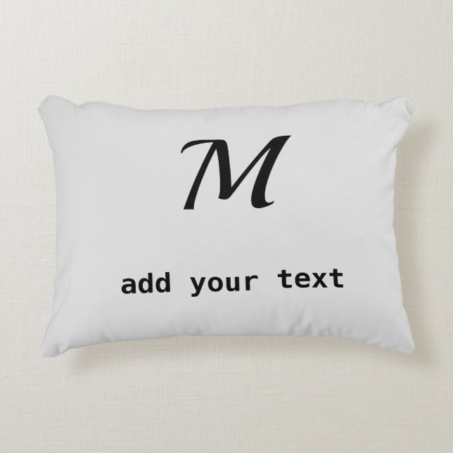 Cojín Decorativo simple mínimo añadir el texto foto de monograma (Anverso)