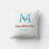 simple mínimo el día de la madre monograma azul no
