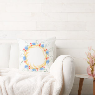 Cojín Decorativo simple mínimo personalizado acuarela añadir sitio