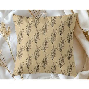 Cojín Decorativo Simple Moderno Elegante Patrón de Trigo Beige