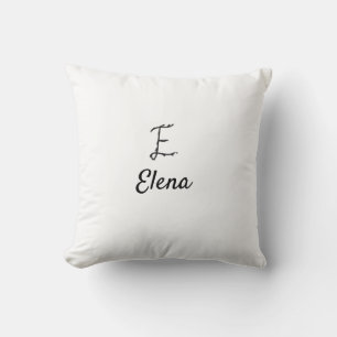 Cojín Decorativo Simple monograma minimalista de letra E negra agre